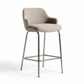 Fabric bar stool with metal frame in beige color 45 x 50 x 100cm