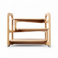 Wooden three-tiered shelving unit for home or office storage 40 x 30 x 25cm