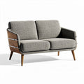 Modern two-seater sofa with fabric upholstery and wooden frame 150 x 80 x 75cm