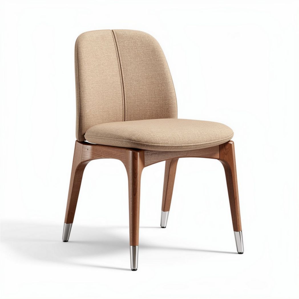 Modern dining chair with fabric upholstery and wooden legs 45 x 45 x 85cm